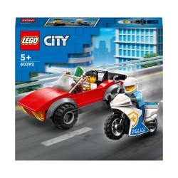 LEGO City 60392 Moto de Policía y Coche a la Fuga, Juguete para Niños de 5 Años o Más