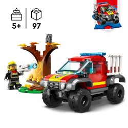LEGO City 60393 Camión de Rescate 4x4 de Bomberos, Juguete de Animales