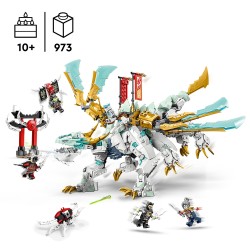 LEGO NINJAGO 71786 Criatura Dragón de Hielo de Zane 2en1, Juguete de Acción