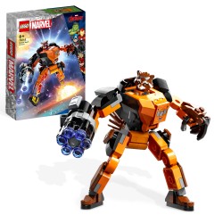 LEGO Marvel Avengers 76243 Marvel Armadura Robótica de Rocket, Figura de Acción Articulada