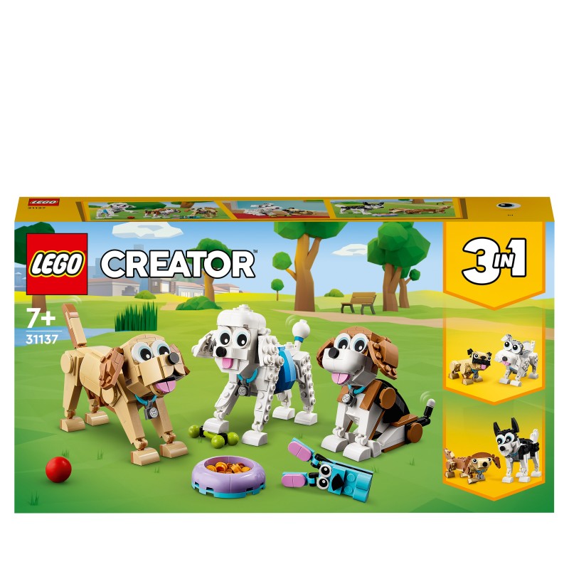 LEGO Creator 3-in-1 31137 Creator 3 en 1 Perros Adorables, Figuras de Animales de Juguete