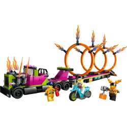 LEGO City 60357 Stuntz Desafío Acrobático  Camión y Anillos de Fuego, Juego de Acción