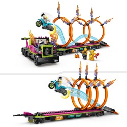 LEGO City 60357 Stuntz Desafío Acrobático  Camión y Anillos de Fuego, Juego de Acción