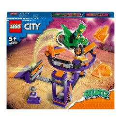 LEGO City 60359 Stuntz Desafío Acrobático  Rampa y Aro con Moto de Juguete
