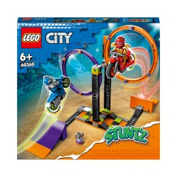 LEGO City 60360 Stuntz Desafío Acrobático  Anillos Giratorios, Motos de Juguete para 1 o 2 Jugadores