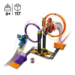 LEGO City 60360 Stuntz Desafío Acrobático  Anillos Giratorios, Motos de Juguete para 1 o 2 Jugadores