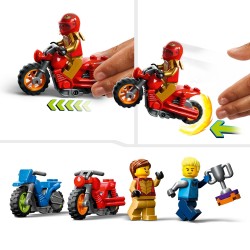LEGO City 60360 Stuntz Desafío Acrobático  Anillos Giratorios, Motos de Juguete para 1 o 2 Jugadores
