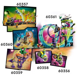 LEGO City 60360 Stuntz Desafío Acrobático  Anillos Giratorios, Motos de Juguete para 1 o 2 Jugadores