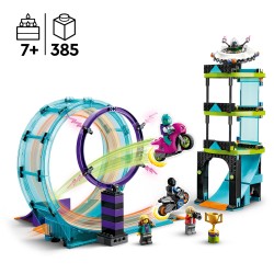 LEGO City 60361 Stuntz Desafío Acrobático  Rizo Extremo con 2 Motos de Juguete