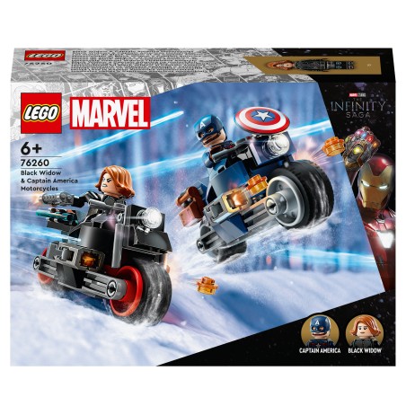 LEGO Marvel Super Heroes 76260 Marvel Motos de la Viuda Negra y Capitán América, Juguete