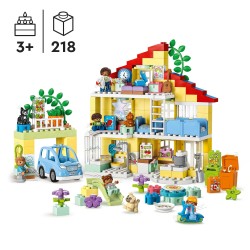 LEGO 10994 DUPLO Casa de Muñecas 3en1, Juguete Educativo con Coche