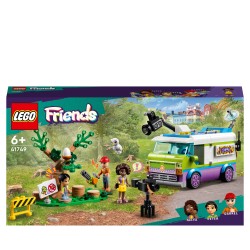 LEGO 41749 Friends Unidad Móvil de Noticias, Juguete de Rescate de Animales
