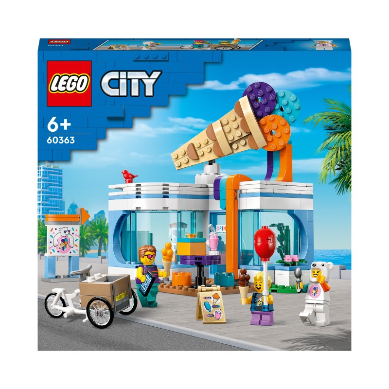 LEGO 60363 City Tienda de Helados con Carrito de los Helados de Juguete