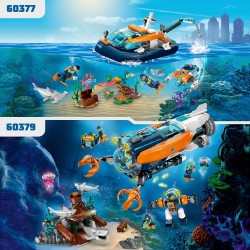 LEGO 60377 City Barco de Buceo Explorador con Animales Marinos de Juguete