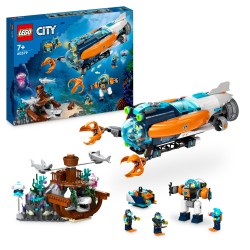 LEGO 60379 City Submarino Explorador de las Profundidades Marinas, Juguete