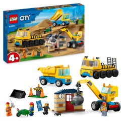 LEGO Camion da cantiere e gru con palla da demolizione