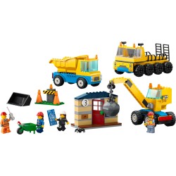 LEGO City 60391 Les Camions de Chantier et la Grue à Boule de Démolition