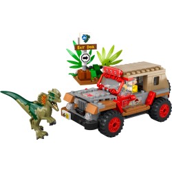 LEGO Jurassic World 76958 Jurassic Park Emboscada al Dilofosaurio con Dinosaurio y Coche