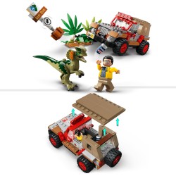 LEGO Jurassic World 76958 Jurassic Park Emboscada al Dilofosaurio con Dinosaurio y Coche