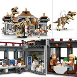 LEGO Jurassic World Angriff des T. rex und des Raptors aufs Besucherzentrum