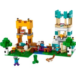 LEGO 21249 Minecraft Caja Modular 4.0, Juguete 2en1 con Figura de Steve