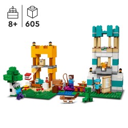 LEGO 21249 Minecraft Caja Modular 4.0, Juguete 2en1 con Figura de Steve