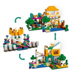 LEGO 21249 Minecraft Caja Modular 4.0, Juguete 2en1 con Figura de Steve