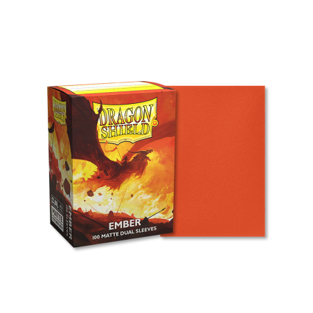 DRAGON SHIELD - 100 STANDARD SIZE MATTE DUAL SLEEVES - EMBER