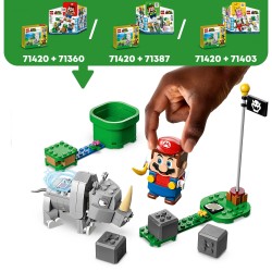 LEGO Super Mario 71420 Ensemble d'Extension Rambi le Rhinocéros