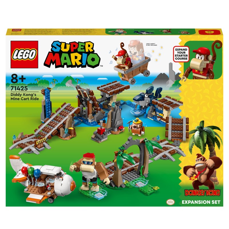 LEGO 71425 Super Mario Set de Expansión  Vagoneta Minera de Diddy Kong