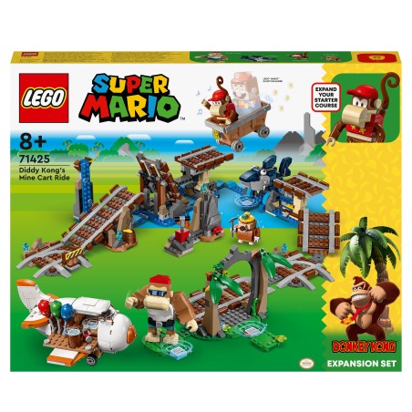 LEGO Super Mario 71425 Ensemble d'Extension Course de Chariot de Mine de Diddy Kong