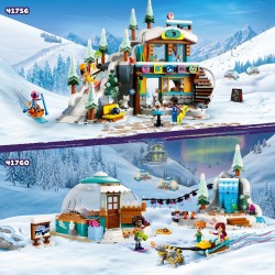 LEGO 41756 Friends Pista de Esquí y Cafetería Mini Muñecos, Figura de Zorro
