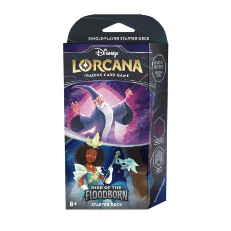 Ravensburger Tcg - Lorcana Rise of the floodborn - Starter Deck: Merlin E Tiana - Amethyst/Steel - Eng
