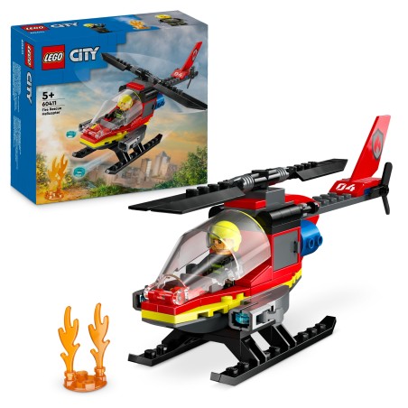 LEGO City Fire Rescue Helicopter Building Toy 60411