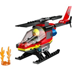 LEGO City Fire Rescue Helicopter Building Toy 60411