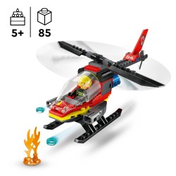 LEGO City Fire Rescue Helicopter Building Toy 60411