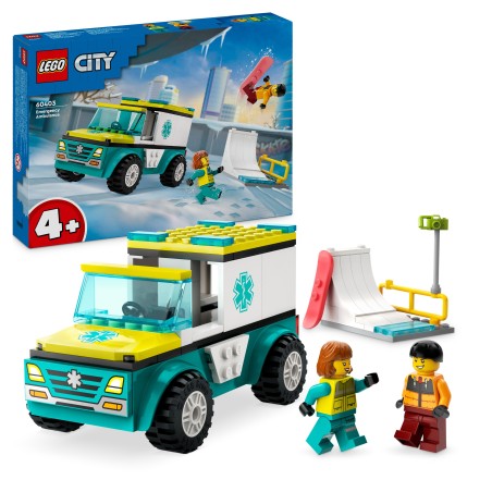 LEGO 60403 City Ambulance en snowboarder Speelgoed Ziekenwagen