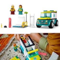 LEGO 60403 City Ambulance en snowboarder Speelgoed Ziekenwagen