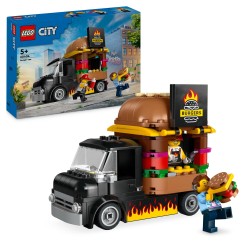 LEGO 60404 City Camión Hamburguesería, Food Truck de Juguete y Cocina