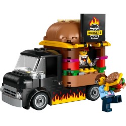 LEGO 60404 City Camión Hamburguesería, Food Truck de Juguete y Cocina