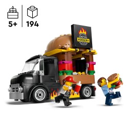 LEGO 60404 City Camión Hamburguesería, Food Truck de Juguete y Cocina
