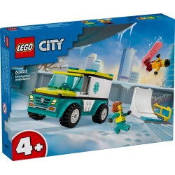 LEGO 60403 City Ambulance en snowboarder Speelgoed Ziekenwagen