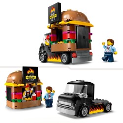 LEGO 60404 City Camión Hamburguesería, Food Truck de Juguete y Cocina