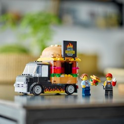 LEGO 60404 City Camión Hamburguesería, Food Truck de Juguete y Cocina