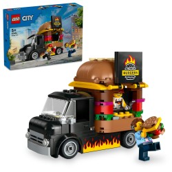 LEGO 60404 City Camión Hamburguesería, Food Truck de Juguete y Cocina