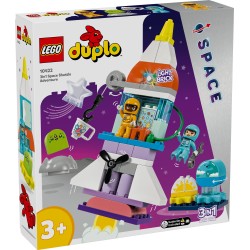 LEGO 10422 DUPLO Aventura en Lanzadera Espacial 3en1, Cohete de Juguete