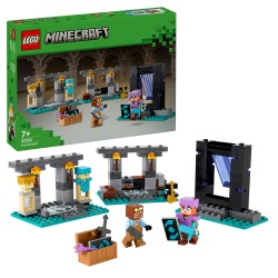 LEGO 21252 Minecraft La Armería, Minifigura de Alex, Juguete del Videojuego