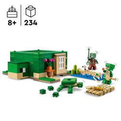 LEGO 21254 Minecraft La Casa-Tortuga de la Playa Minifiguras del Videojuego