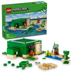 LEGO 21254 Minecraft La Casa-Tortuga de la Playa Minifiguras del Videojuego