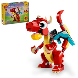 LEGO 31145 Creator 3in1 Rode draak Set met Speelgoed Vis en Feniks